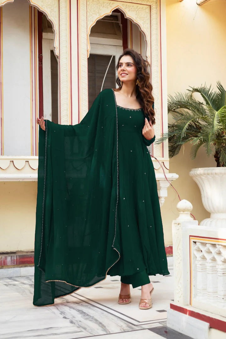 Most Trending Festive Special Fully Flair Red Color Anarkali Suit