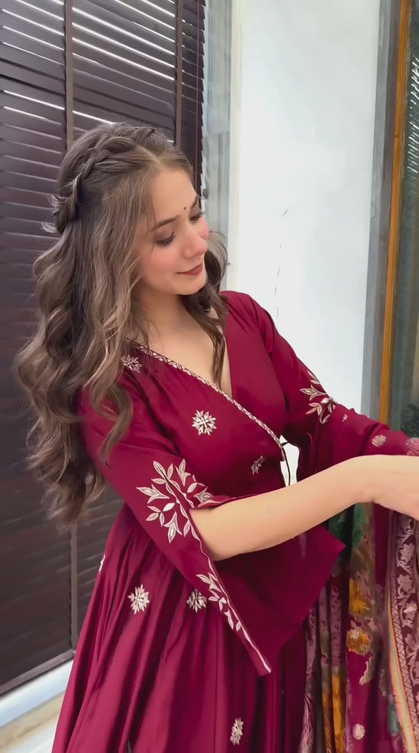 TRENDING ANARKALI STYLE PLAZZO SUIT SET